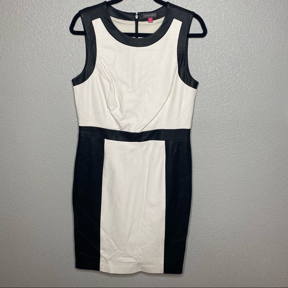 Colorblock Faux-Leather Sheath Dress